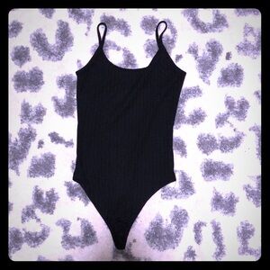 Zara Black Ribbed Bodysuit